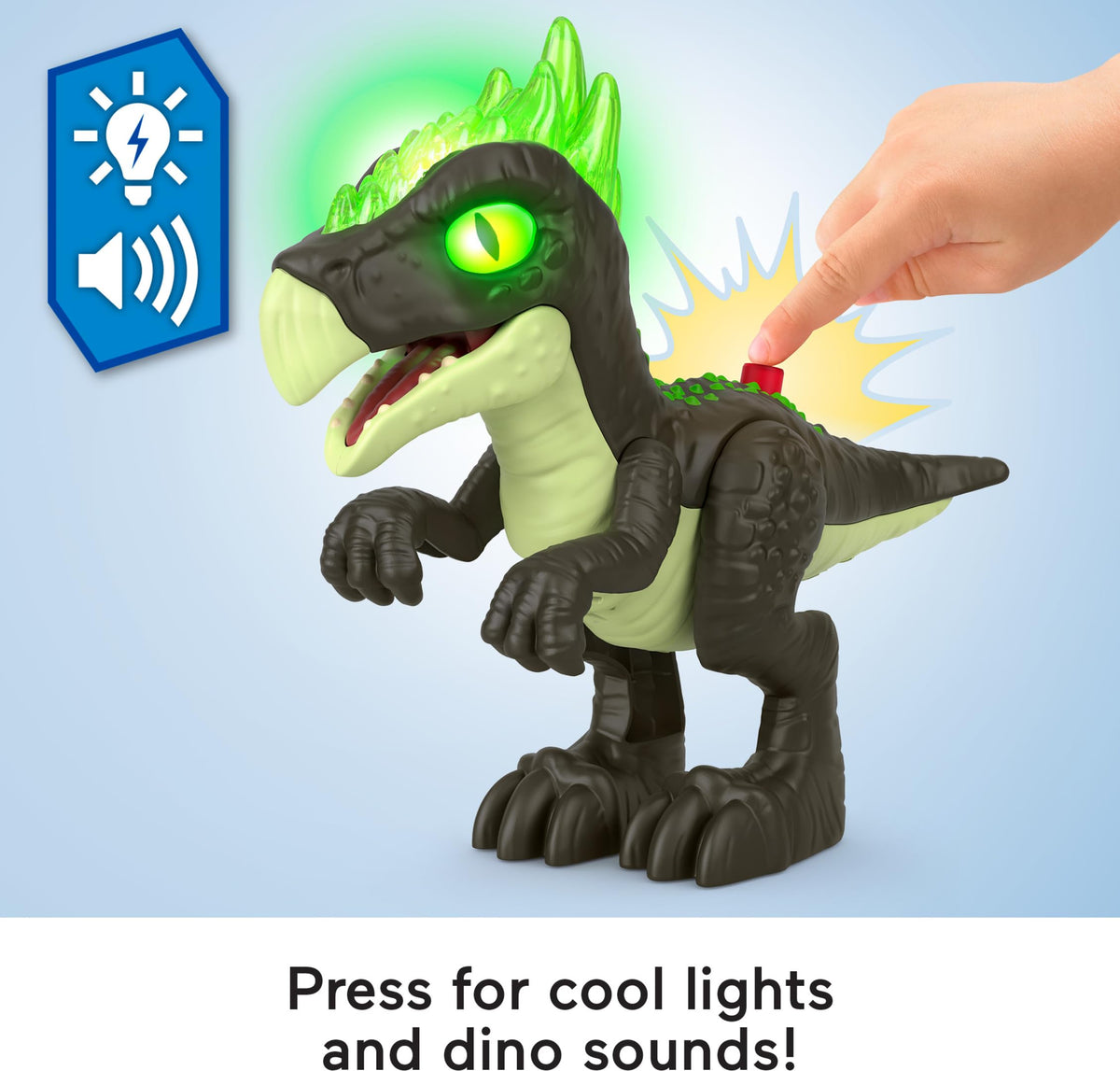 Fisher-Price Imaginext Jurassic World Dinosaur Toy Deluxe Dracorex XL 10-Inch with Lights & Sounds for Pretend Play Kids Ages 3+ Years