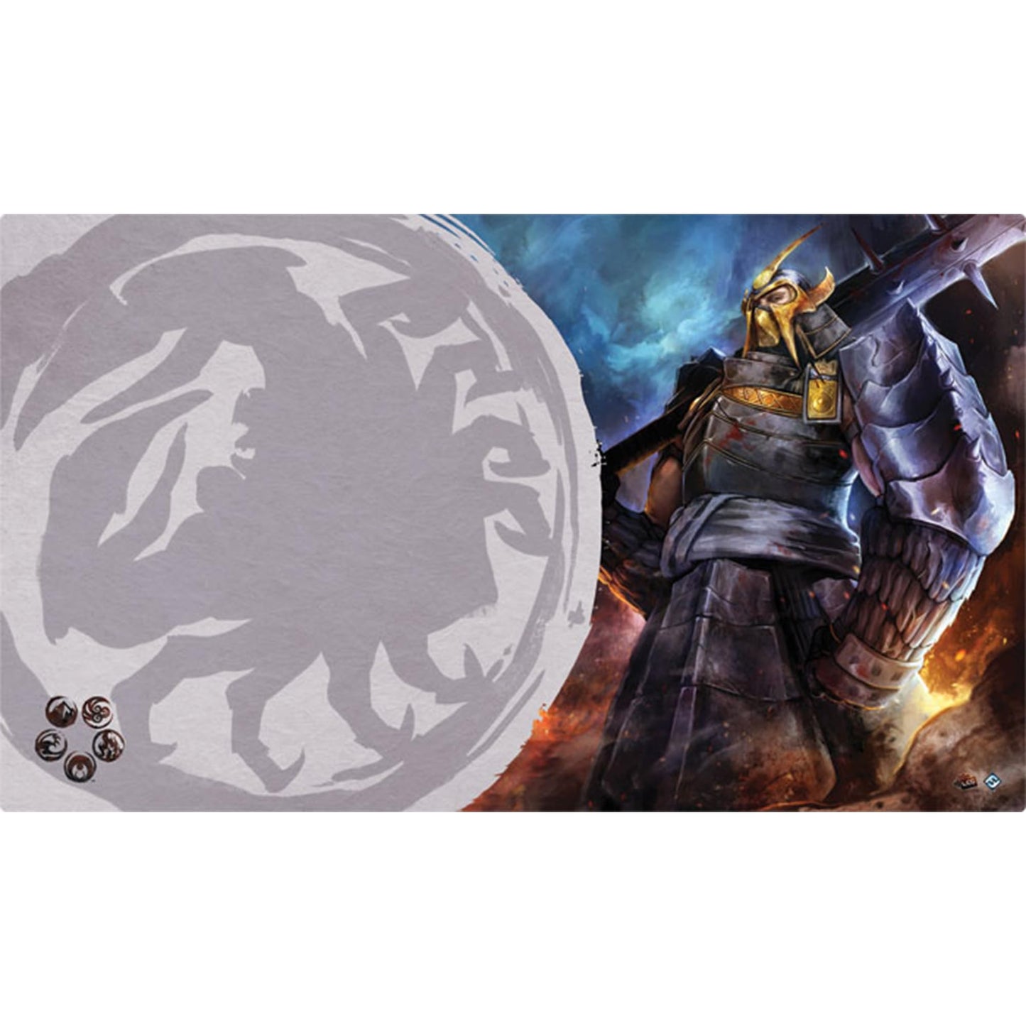 Fantasy Flight Games Legend of The Five Rings: The Card Game Defender of The Wall PLAYMAT | Premium Slip-Resistant 24" x 14" Rubber Mat Card Game