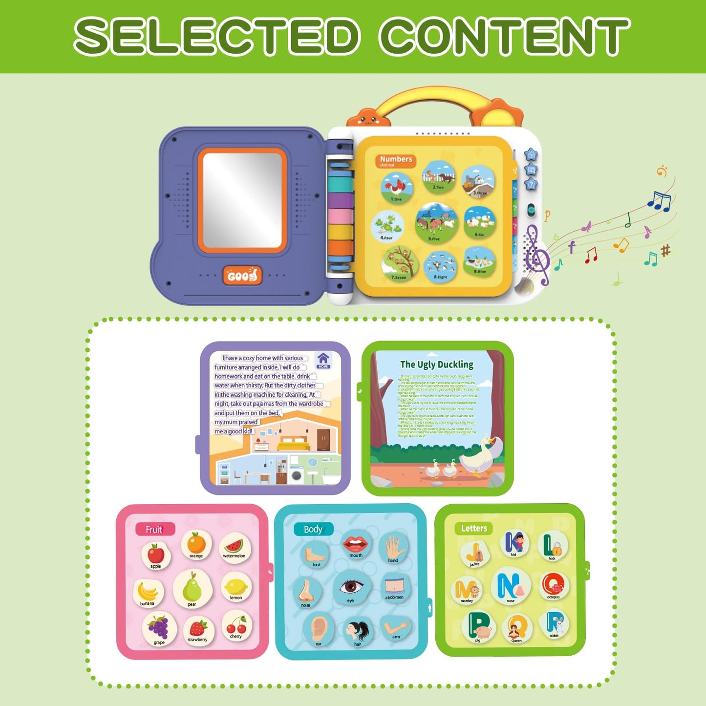 Interactive Toddler Books with Touch Control Sound Pages | Learning Modes & Melodies | Musical Books for Kids | Educational Toys for Boys & Girls |