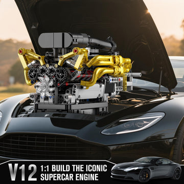 Mould King 10224 V12 Engine Model Kit - Build Your Own Cars Combustion Battery/Motor Blocks Sets, STEM Construction Kit for Teens/Adults, Educational
