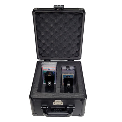 Card Titan Vault Trading Card Storage Box - Lockable Sports Cards Hard Case with Spring-Loaded Pushers for Top Loaders & Graded Cards - 2 Row