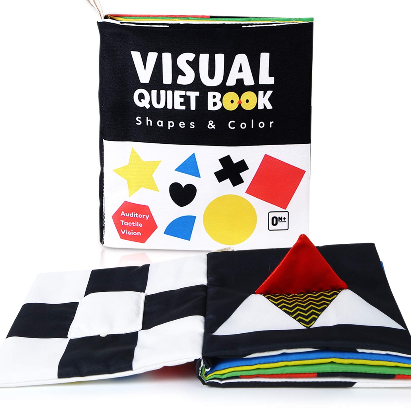 beiens High Contrast Black and White Baby Book - Touch and Feel Crinkle Sensory Toy - Visual Stimulation Interactive Montessori Toys for 0-12 Months