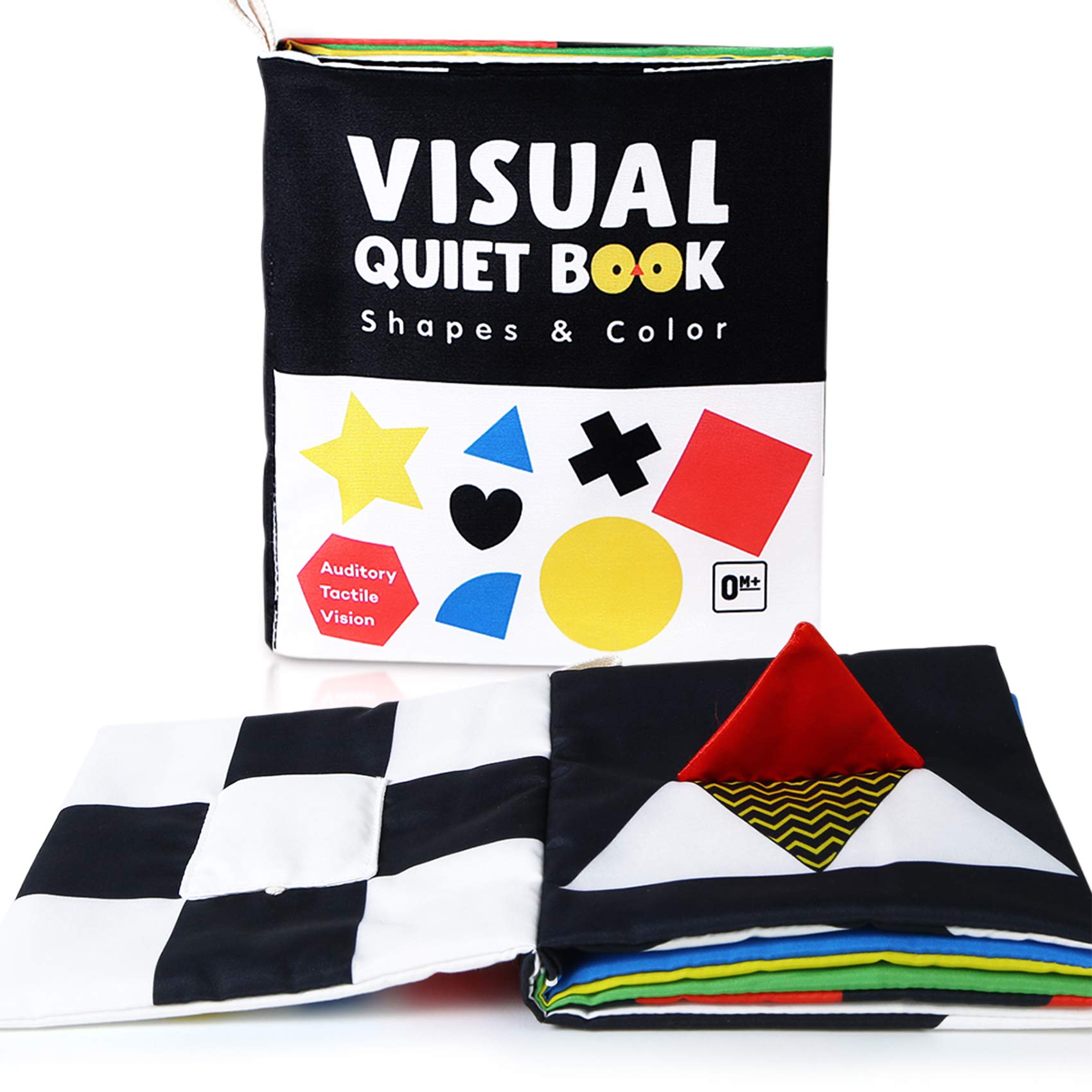 beiens High Contrast Black and White Baby Book - Touch and Feel Crinkle Sensory Toy - Visual Stimulation Interactive Montessori Toys for 0-12 Months