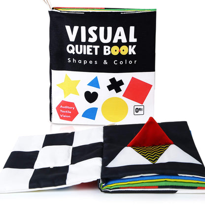 beiens High Contrast Black and White Baby Book - Touch and Feel Crinkle Sensory Toy - Visual Stimulation Interactive Montessori Toys for 0-12 Months