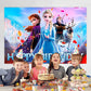 Wall Decor Backdrop for Frozen Birthday Decorations, Frozen Birthday Banner for Kids Party Supplies (5x3ft)