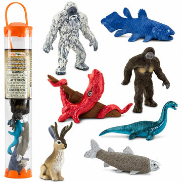 Safari Ltd. Cryptozoology Designer TOOB - 7 Figurines: Yeti, Loch Ness, Jackalope, Kraken, Trout, Coelacanth, Bigfoot - Educational Toy Figures