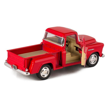 KiNSMART 1955 Chevrolet Stepside Pickup Truck, 1:32 Scale, Die Cast Metal, Red, 5 Inch
