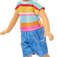 Barbie Club Chelsea Koji 6-Inch Boy Small Doll with Brunette Hair Wearing Removable Striped Shirt, Shorts & Shoes