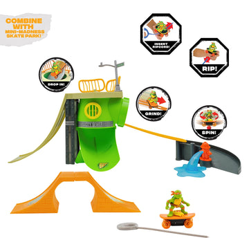 Teenage Mutant Ninja Turtles Toy, Turtle Madness Skate Park Playset, Classic Edition TMNT Playset for Kids, Ages 3+