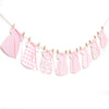 Pink Gingham Baby Dress Bodysuit Banner,Bow Gender Reveal Baby Shower Decor