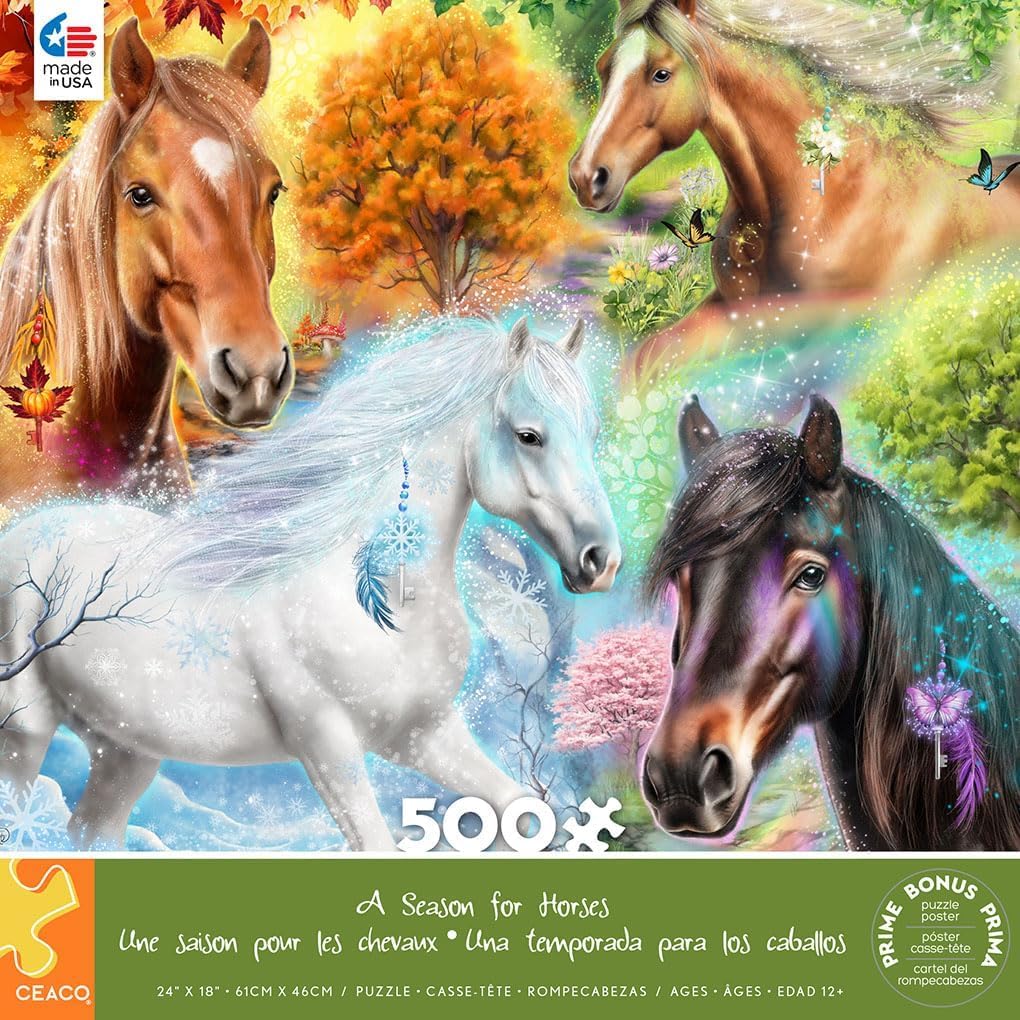 Ceaco - A Season for Horses - 500 Piece Jigsaw Puzzle for Adults