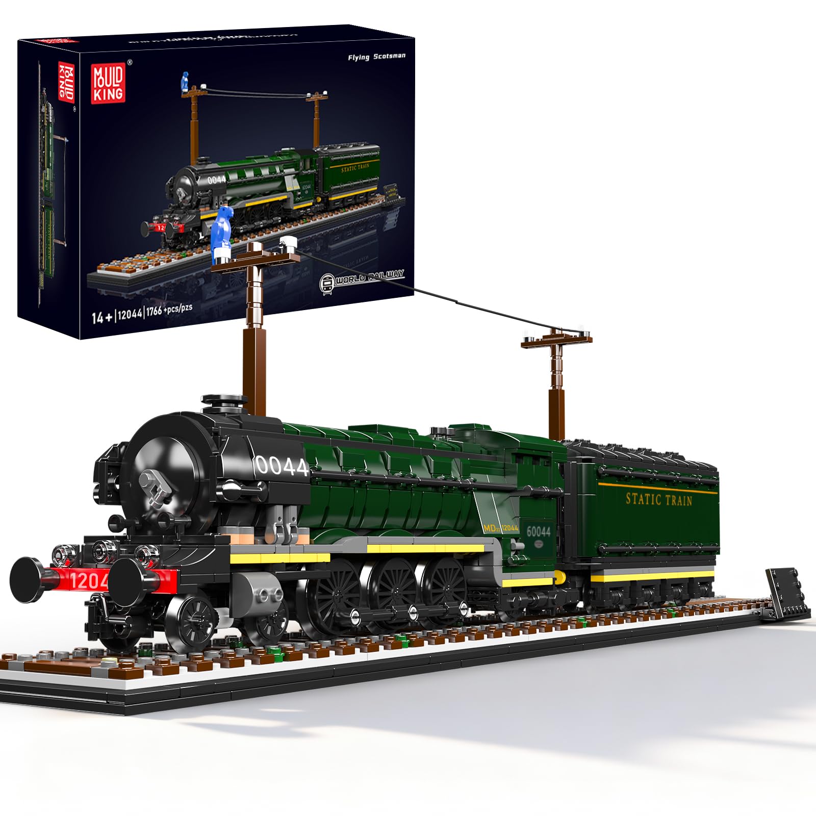 Mould King Flying Scotsman British Steam Locomotive Train, Historical CollectionTrain Model Toy for Collectors, Display and Gift Giving (1766+ Pieces)