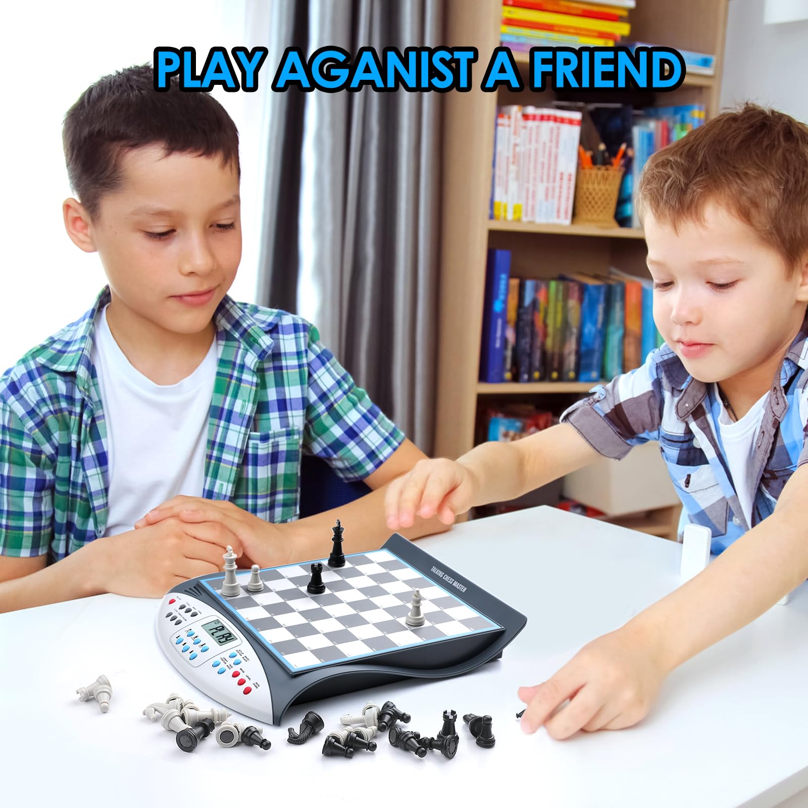 LEVEROAM Electronic Chess Set with Voice Teaching System, Magnetic Computer Chess Game, Great Partner for Beginners & Improving Players, Electronic