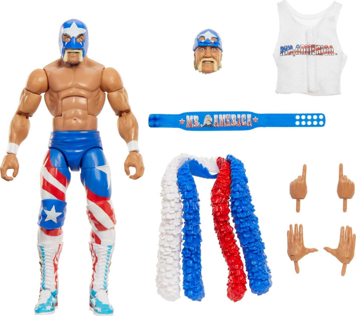 Mattel WWE Mr. America Elite Collection Action Figure, Deluxe Articulation & Life-like Detail with Iconic Accessories, 6-inch