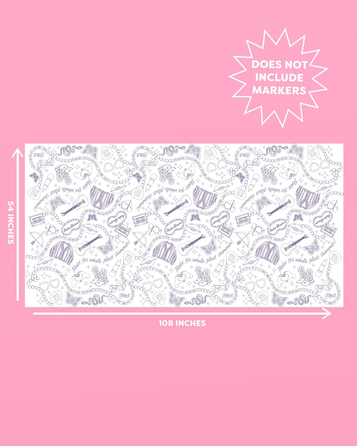 xo, Fetti ERAS Coloring Tablecloth | ERAS Party Decor, Kids Party, Table Setting, Birthday Craft Activity, Concert Pregame, Girls Night