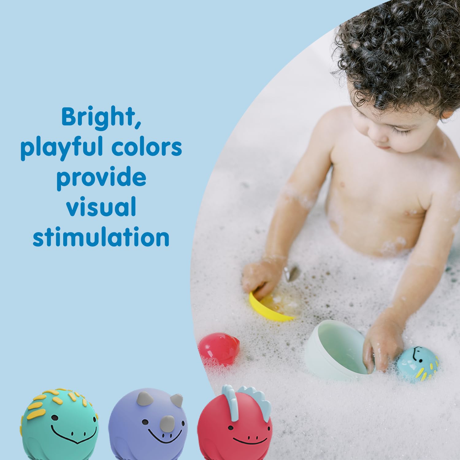 Dr. Brown's CleanUp Float & Hatch Dino Eggs, Multi-Use Interactive Bath and Pool Toy for Toddlers, 6m+, BPA Free (Packaging May Vary)
