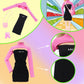 BLIJOLA 4 Sets Doll Clothes for 11.5 inch Girls Dolls, 11Pcs Summer Simple Black Dresses Style Outfits Including Shoes & Bags Clothing Accessories