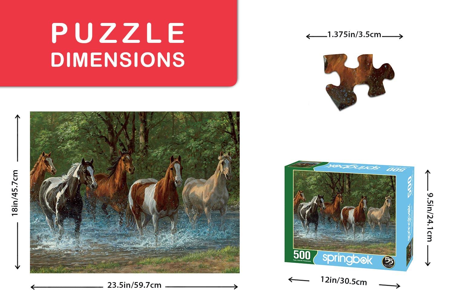 Springbok 500 Piece Jigsaw Puzzle Summer Creek Multi, Large/18 x 23.5"