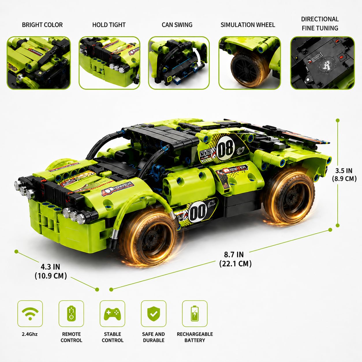 Remote Control Car Building Toys for Age 8-13 Fun STEM Toys for Kids 2 in 1 Model Car Kit to Build Educational Engineering Building Blocks Set