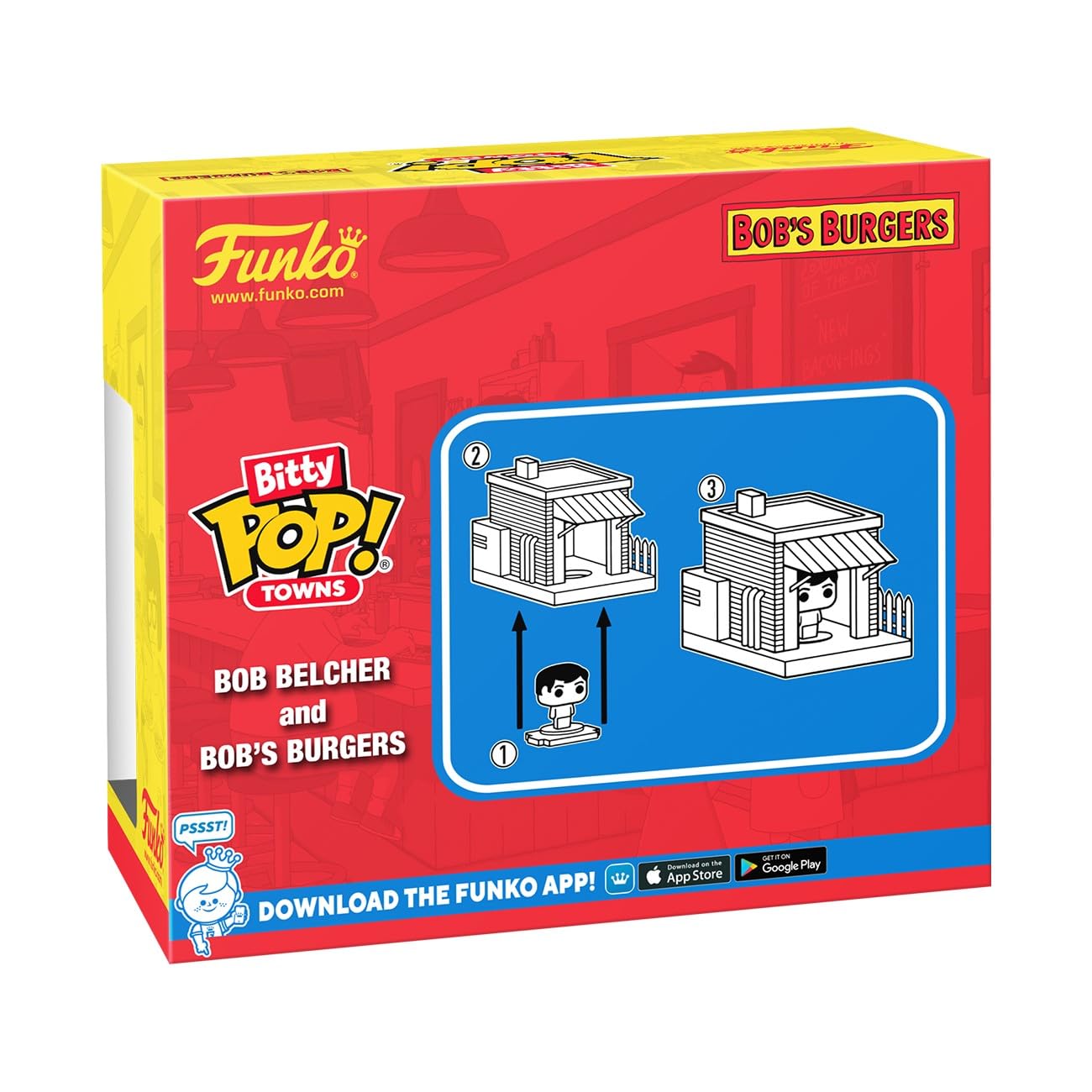 Funko Pop! Bitty Town: Bob's Burgers - Bob Belcher and Bob's Burgers - Cartoon Collectable - Gift Idea - Toys for Kids & Adults