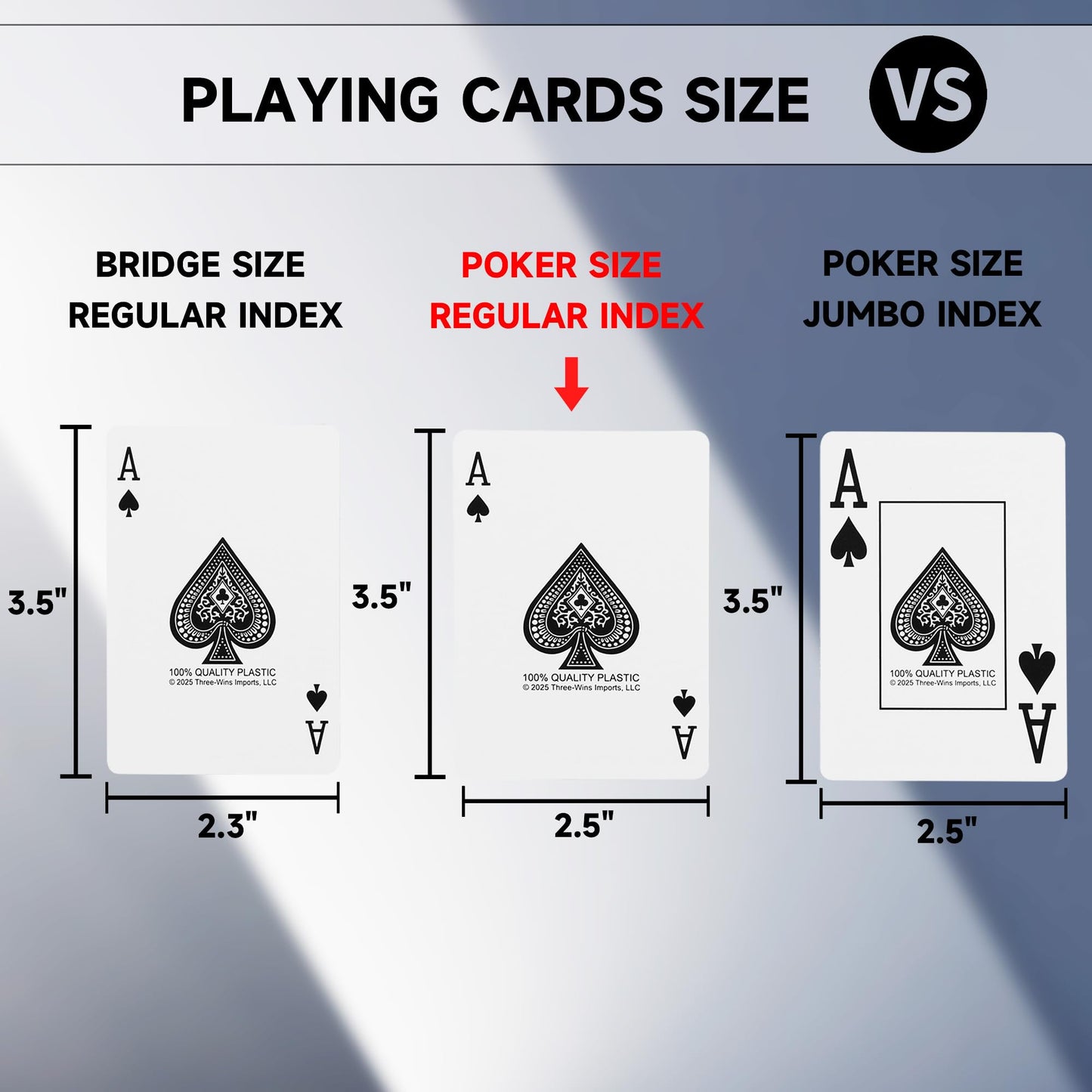 GSE Games & Sports Expert 2-Deck 100% Plastic Waterproof Playing Cards, Standard Regular Index, Poker Size, Perfect for Outdoor Camping, Beach & Pool