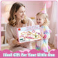 Lehoo Castle Wooden Train Set - Unicorn Train Set for Toddlers 2-4, Wooden Train Track Toddler Girl Toys, Pink Train Fantasy Toys for 3 4 5 6 7 Year