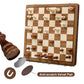 Durpeak Magnetic Wooden Chess Set, 2 Extra Queens, 15'' Folding Portable Travel Chessboard with Chess Pieces Storage Slots for Professional Tournament