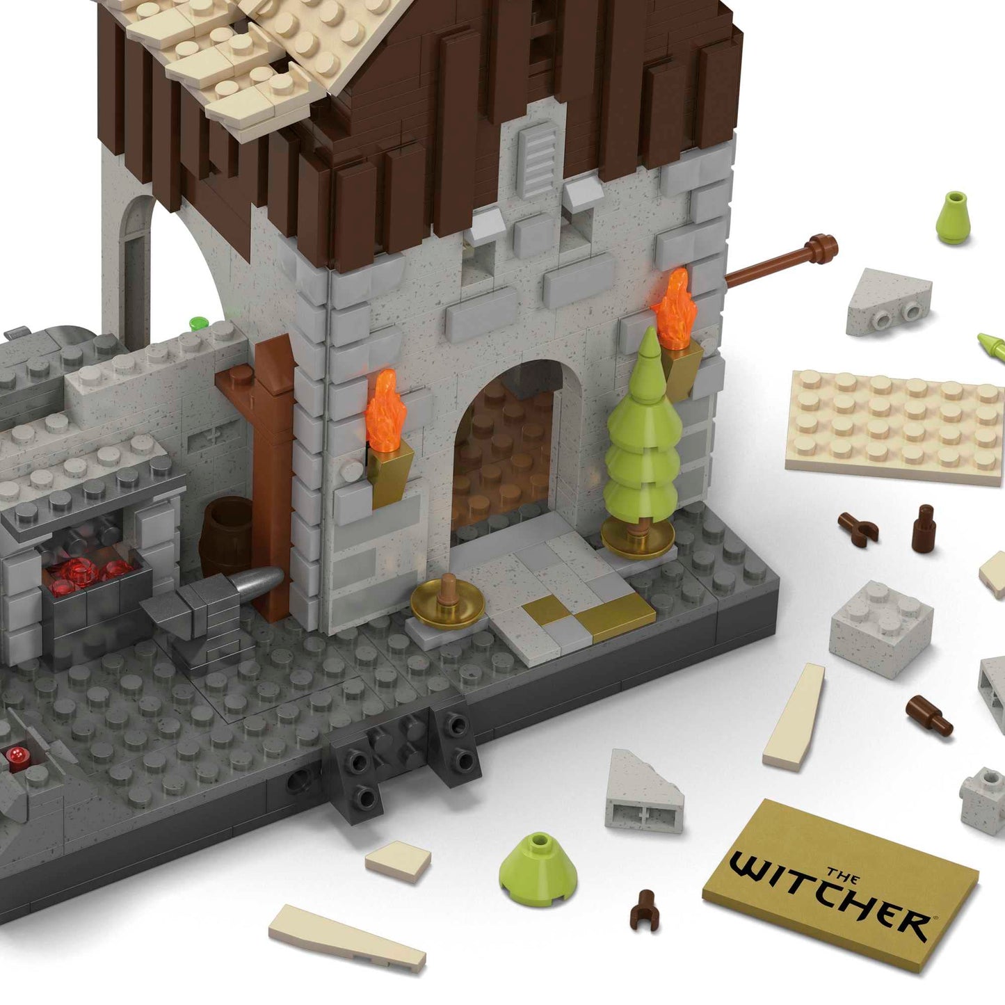 MEGA The Witcher Building Toys Set, Geralt’s Griffin Hunt with 1170 Pieces, 1 Micro Action Figure and Accessories, Adult Collectible