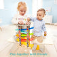 TOP BRIGHT Wooden Car Ramp Race Track Toy for Toddlers 1-4 Years, Montessori Educational Learning Toy for 2 Year Old Boys Girls Gifts with 6 Mini Cars