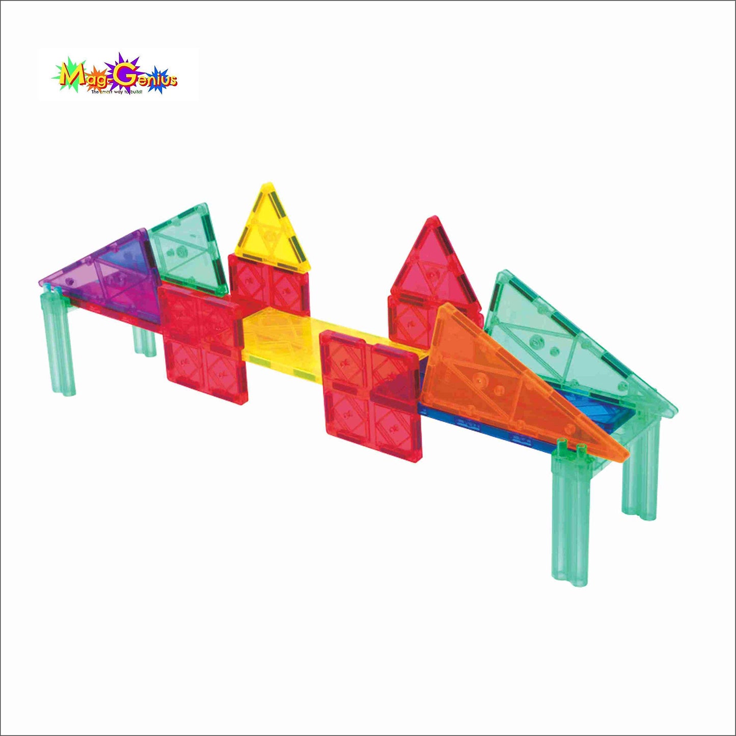 Mag Genius Ultimate Racing 55-Piece Magnet Set with 8 Bonus Road Signs and 2 Toy Figures