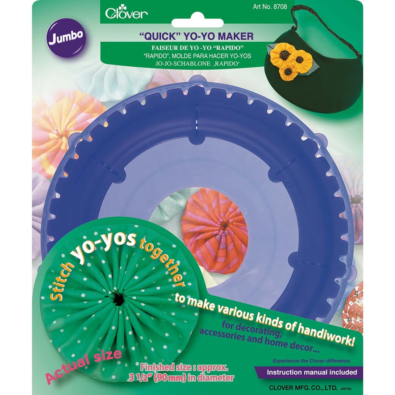Clover 83020 Quick Yo Yo Maker-Jumbo Round 3-1/2"