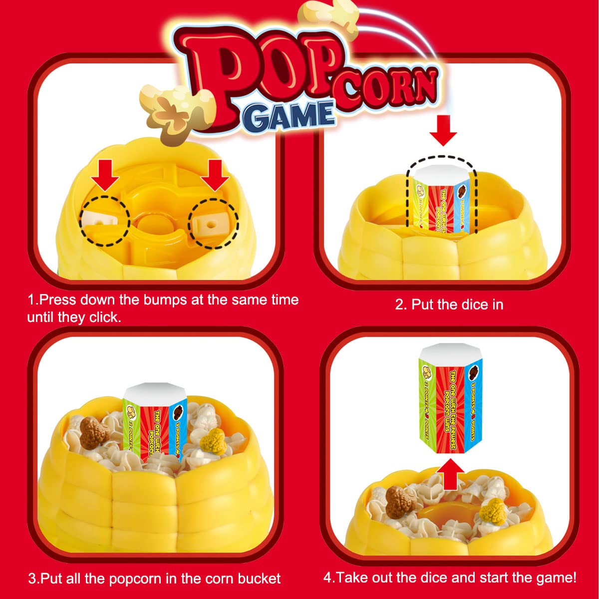 LAFALA Kids Board Games for Family Night Party Games Who get’s Most Popcorn Board Game for Adults and Kids 8-12, 2-4 Players,Easter's Day Halloween