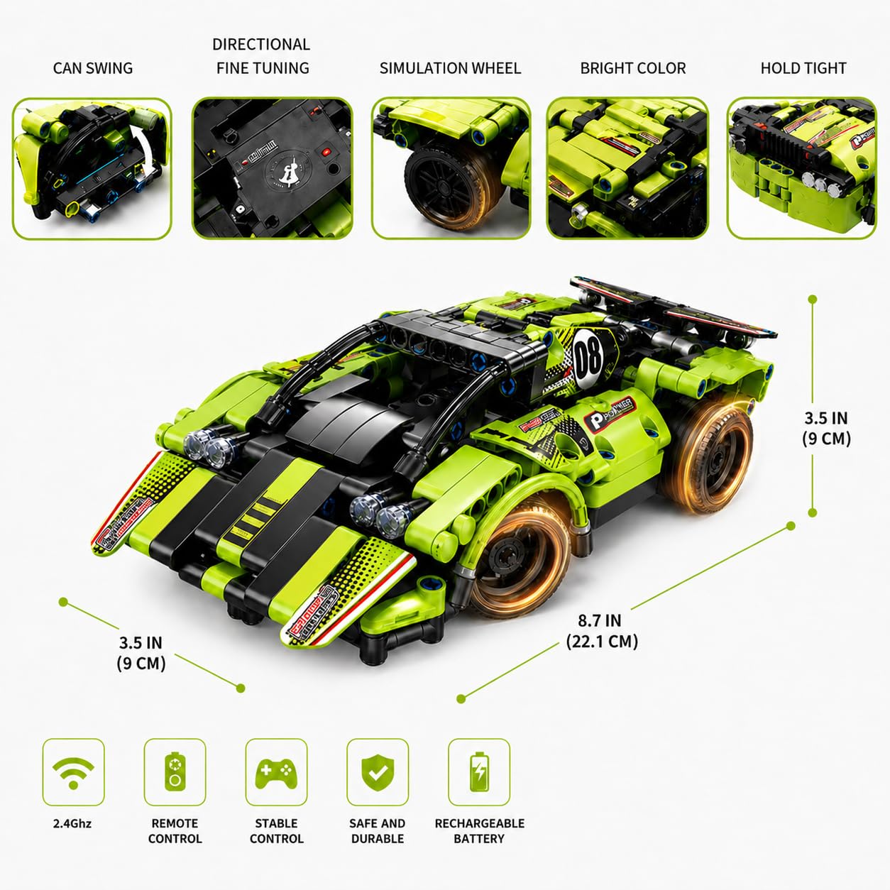 Remote Control Car Building Toys for Age 8-13 Fun STEM Toys for Kids 2 in 1 Model Car Kit to Build Educational Engineering Building Blocks Set