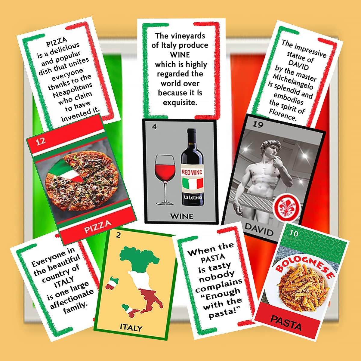 La Loteria Italiana | Fun Italian Bingo Game for Kids & Adults | 54 Colorful Cards with Tokens | Great for Family Game Night | 3-10 Players, Ages 7+ |