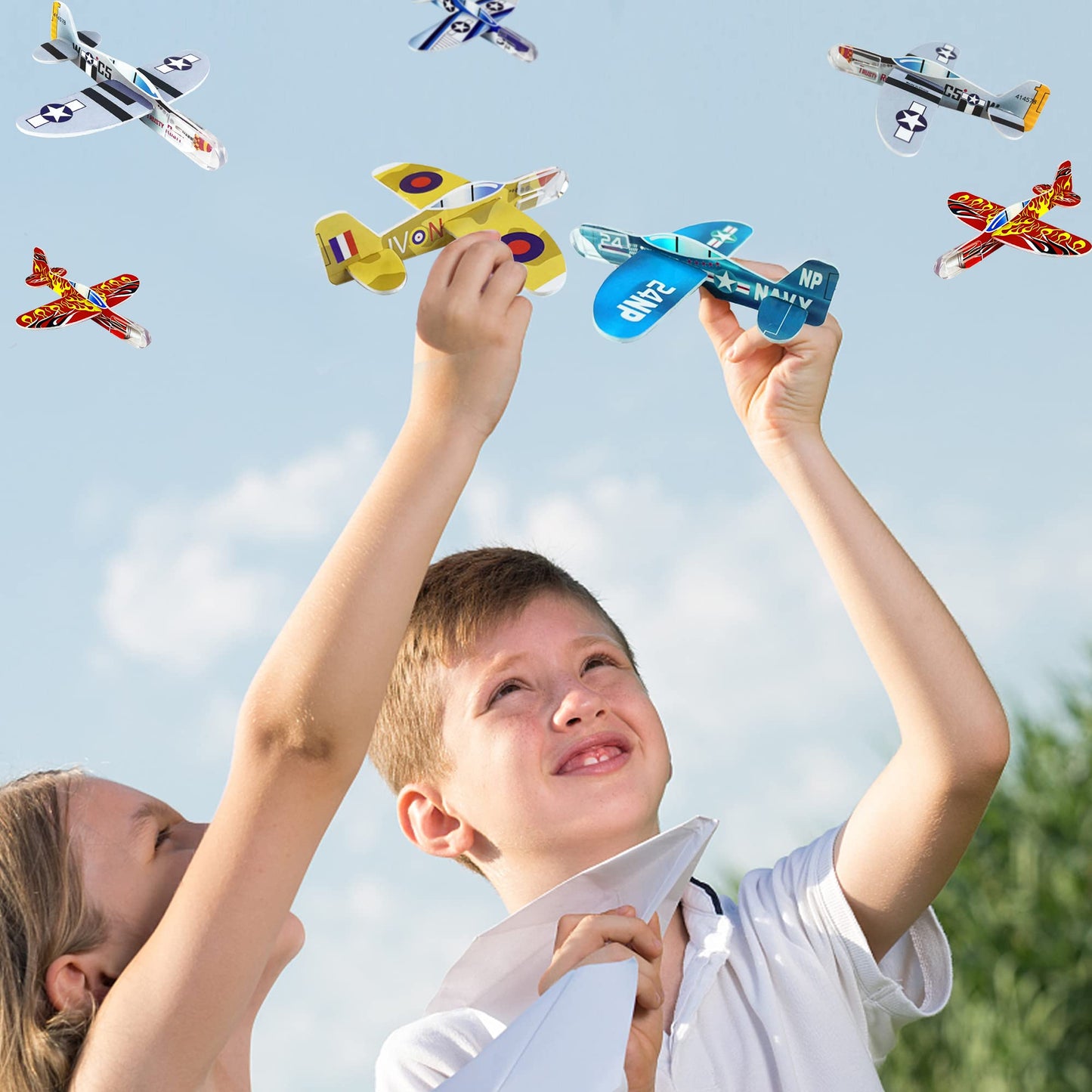 XIPEGPA 60 PCS Glider Planes Bulk Airplane Gliders Toy for Kids Paper Airplane Toys Set for Birthday Party Favor Goodie Bag Stuffers Classroom Prizes