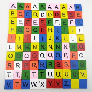 TMEEIHNSS 100Pcs Wooden Alphabet Tiles Replacement Letters for Scrabble Board Games, Wedding Frame and Wall Art (100) (Colorful(Capital Letters))