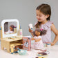 Tender Leaf Toys - Hair Salon - 21 Piece Pretend Play Wooden Hair Cutting Kit, Hairdresser Kit, Hair Styling Set with Tilting Mirror - Encourages