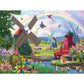 Bits and Pieces 300 Piece Puzzles for Adults 300 Large Pieces 18" x 24" Jigsaw Puzzles, Windmills Rainbow Butterfly, Random Die Cut, No 2 Pieces