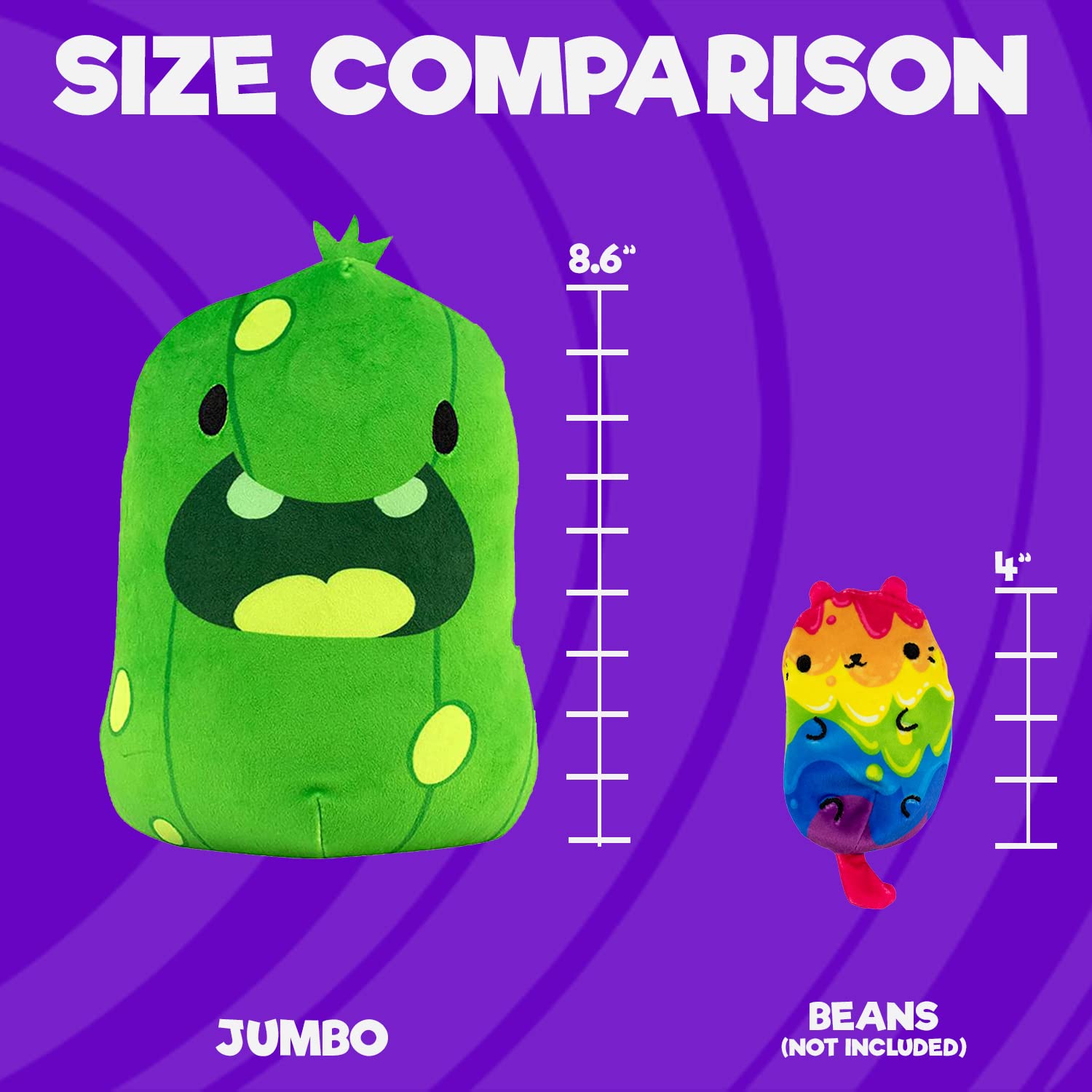 Cats vs Pickles - Jumbo - Hank - 8" Super Soft and Squishy Stuffed Bean-Filled Plushies for Kids, Boys, & Girls - Collect Them All!
