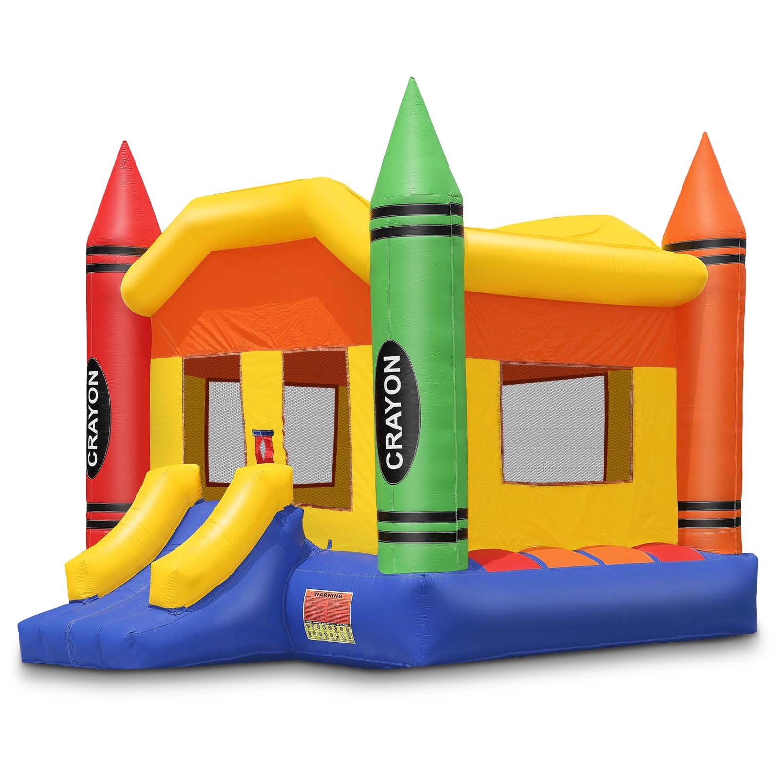 Cloud 9 Commercial Grade Crayon Castle Bounce House with Built-in Roof and Emergency Escape Hatch for Safety - 100% PVC 17' x 13' Bouncer - Inflatable