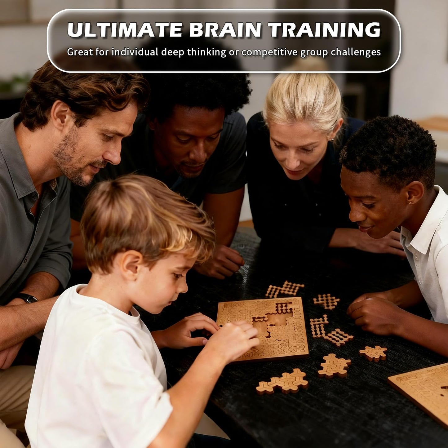 Fractal Tray Puzzle, Fractal Puzzles for Adults, Irregular Wooden Jigsaw, Mind Bending Hilbert Curve Puzzle, Challenging Portable Brain Training Game