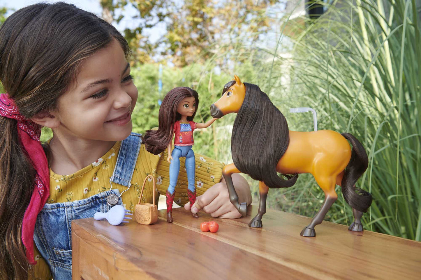 Spirit Lucky Doll (7 in) with 7 Movable Joints, Fashion Top, Treats, Brush & Spirit Horse (8 in) with Soft Mane & Tail, for Ages 3 Years Old & Up