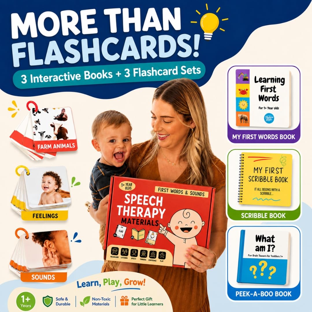 Speech Therapy Learning Toys 1-2 Year Old Toddler Flash Cards & Activities
