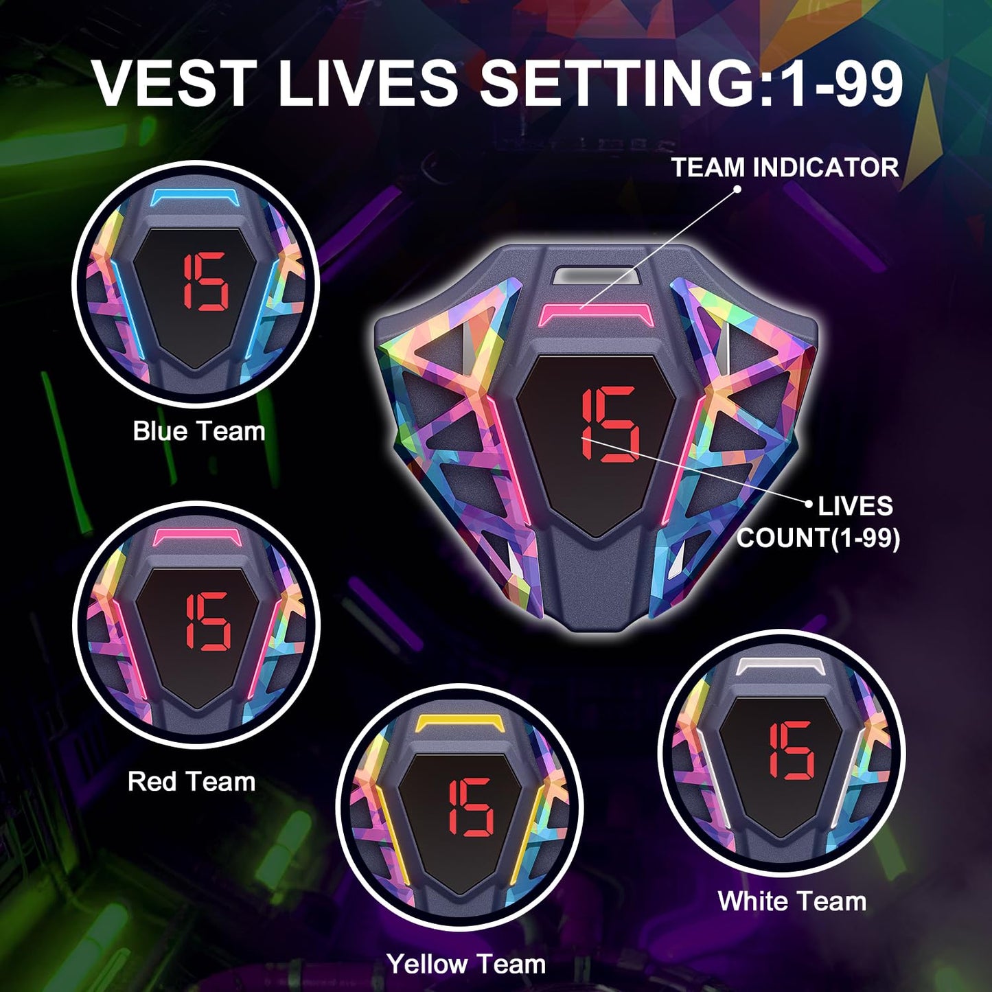 Laser Tag Guns Set of 4 with Vests - Gifts for Teenage Boys Girls Ages 8-12