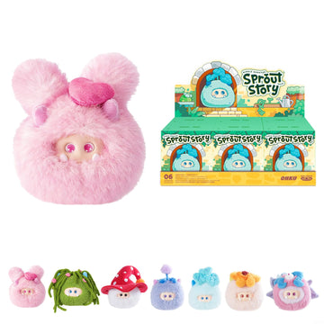 OHKU Giggle Monster Sprout Story Series Plush Blind Box Random Design Action Figures Collectible Toys Home Decorations Holiday Birthday Gifts (White)