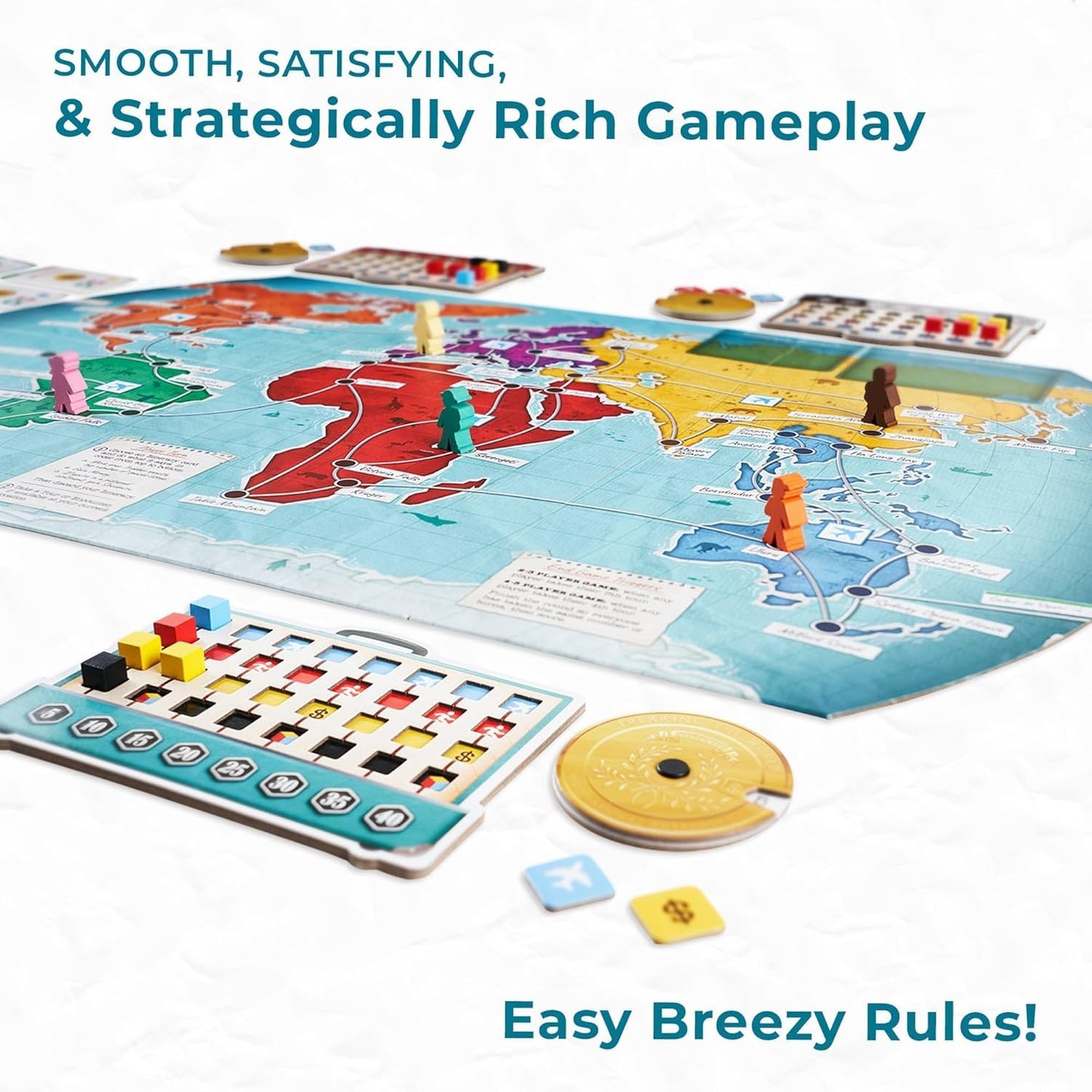 Underdog Games Trekking the World 2nd Edition - Award-Winning Board Games for Kids & Adults Ages 12+ - Easy-to-Learn Strategy Journey