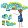 HONEY JOY Dinosaur Activity Wall Busy Board Panels, 11-in-1 Wooden Sensory Wall Panel for Kids, Toddler Learning Activity Center, Ideal for Playroom