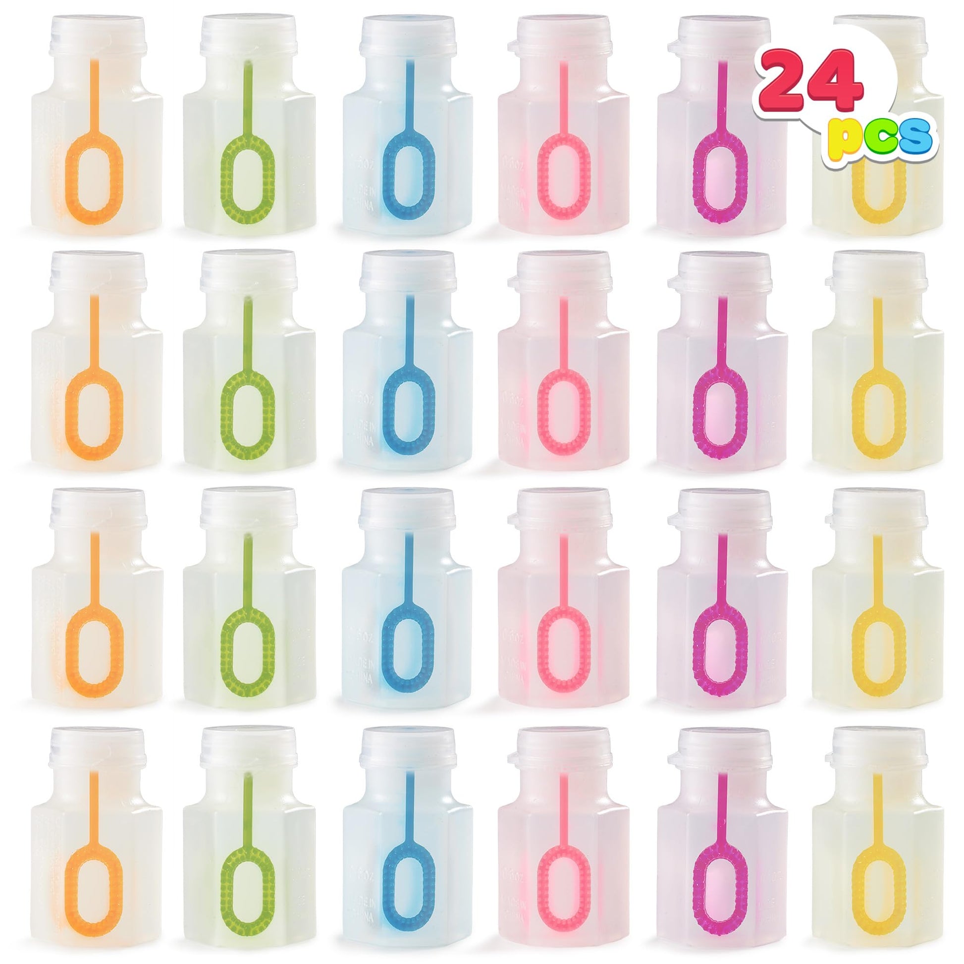 JOYIN 24 Pcs Mini Bubble Wands Assortment Party Favors Toys for Kids Child, Summer Gifts Bubbles Fun Toys,Wedding, Bath Time,Summer Outdoor Gifts