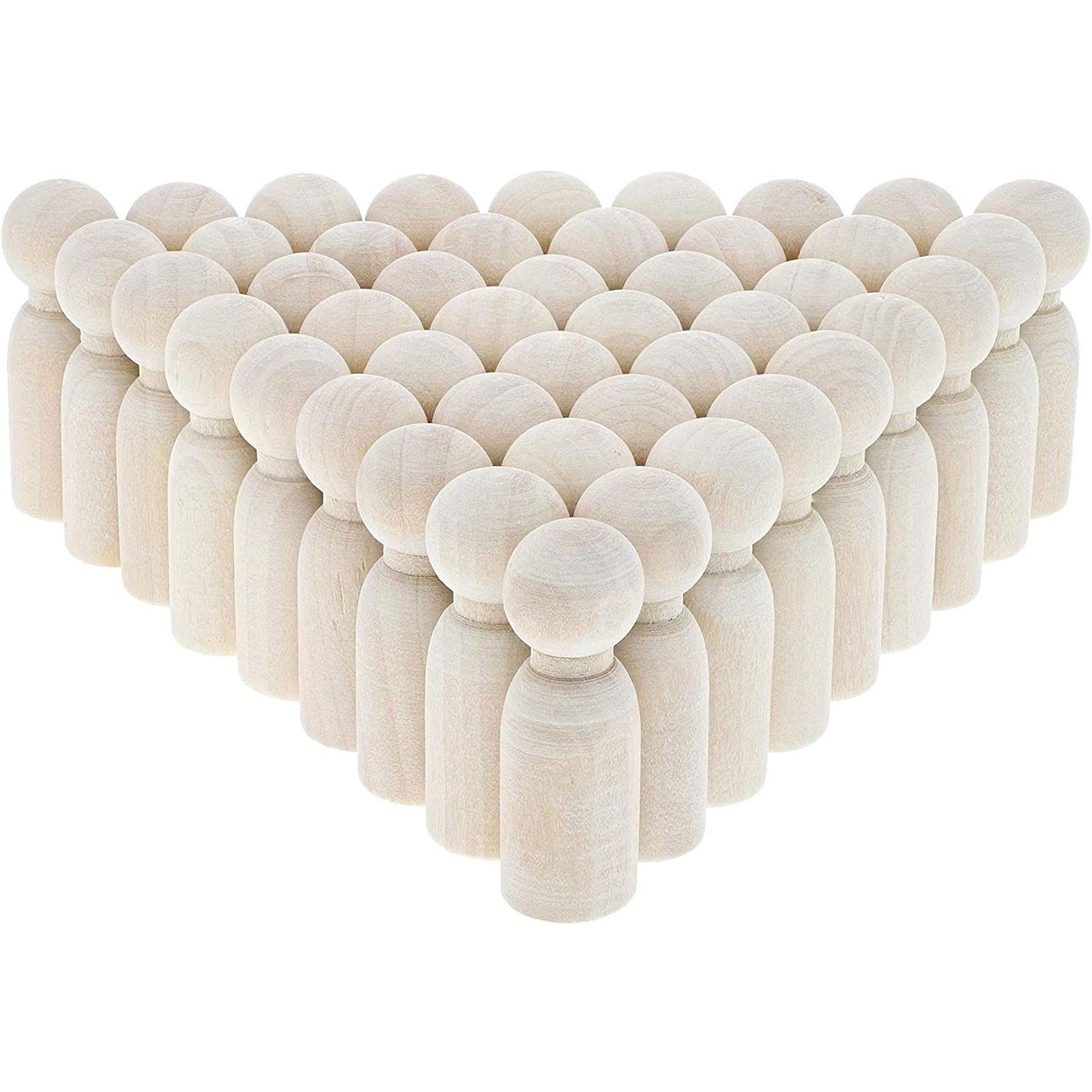 Bright Creations Peg People Kit - 1.77 in Height x 0.6 in Diameter, 50 Pack - Unfinished Smooth Wood for Crafts & Custom Painting - for DIY Projects