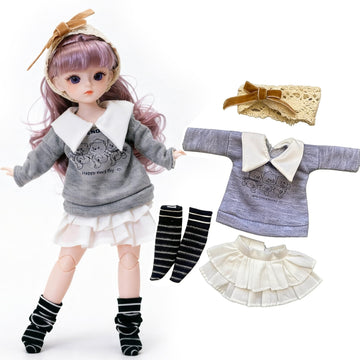 1/6 Doll Clothes for 30cm BJD Action Figure with Hook and Loop Outfits